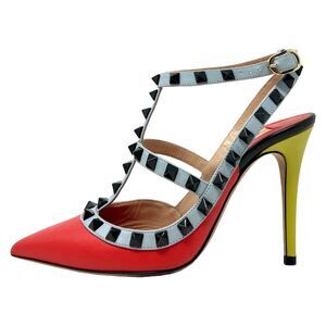 Valentino Multicolor Rockstud Patent Leather Pumps- Size 35